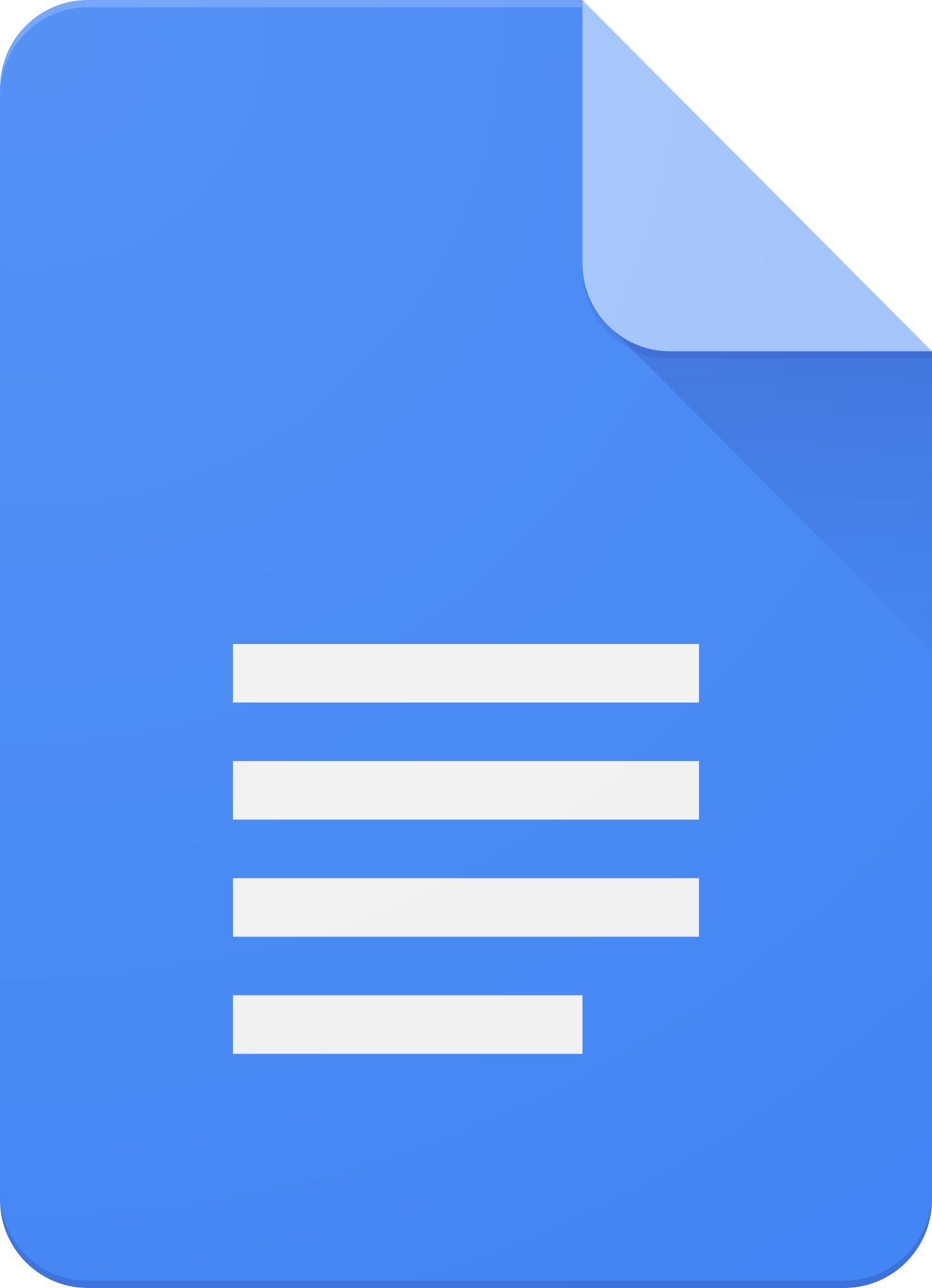 Google Docs logo, the word processing software by Google.
