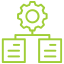 A gear icon with a workflow diagram illustrates how automation can eliminate bottlenecks in business processes, saving time and resources.